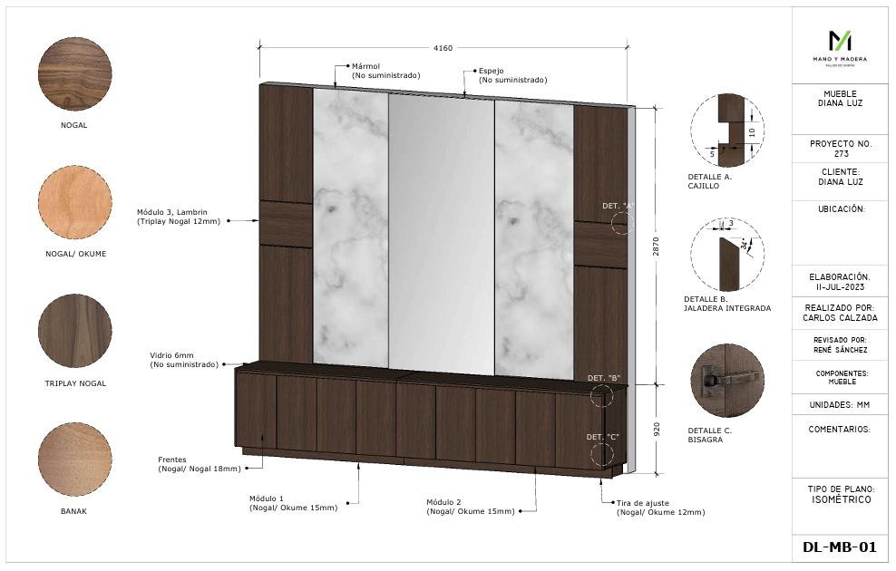 Plano de detalle constructivo